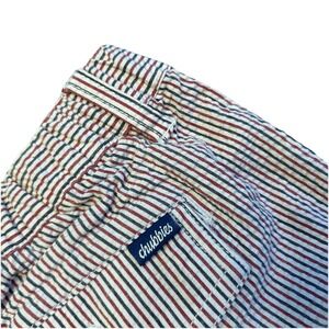 Chubbies Shorts Mens XXL Red Blue Seersucker Elastic Waist 7" Inseam Frat Preppy